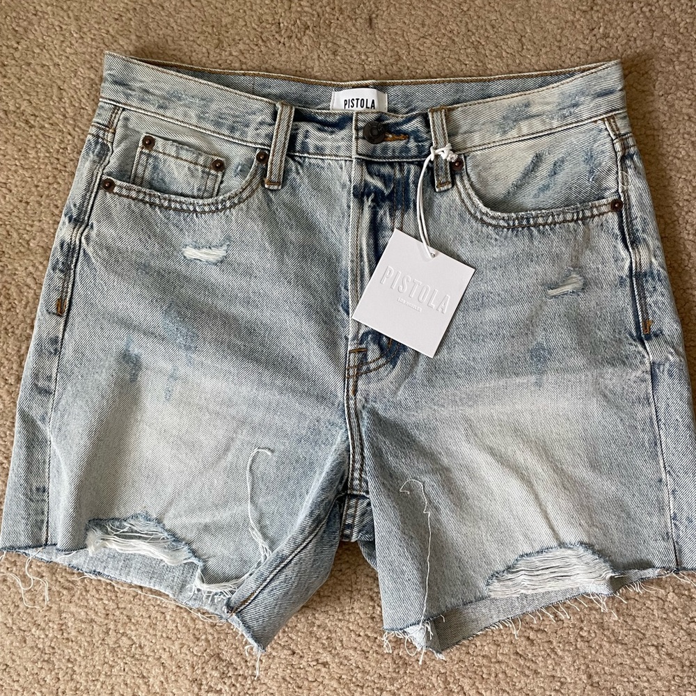 Pistola Devin High Rise Mom Cut Off Shorts Size 27 NWT